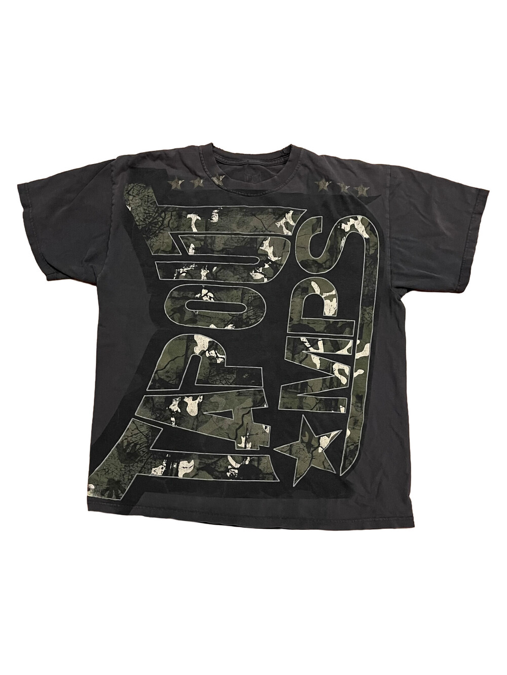 Vintage Y2K Tapout MPS MMA Grey Camo AOP Big Graphic T-Shirt Sz Med